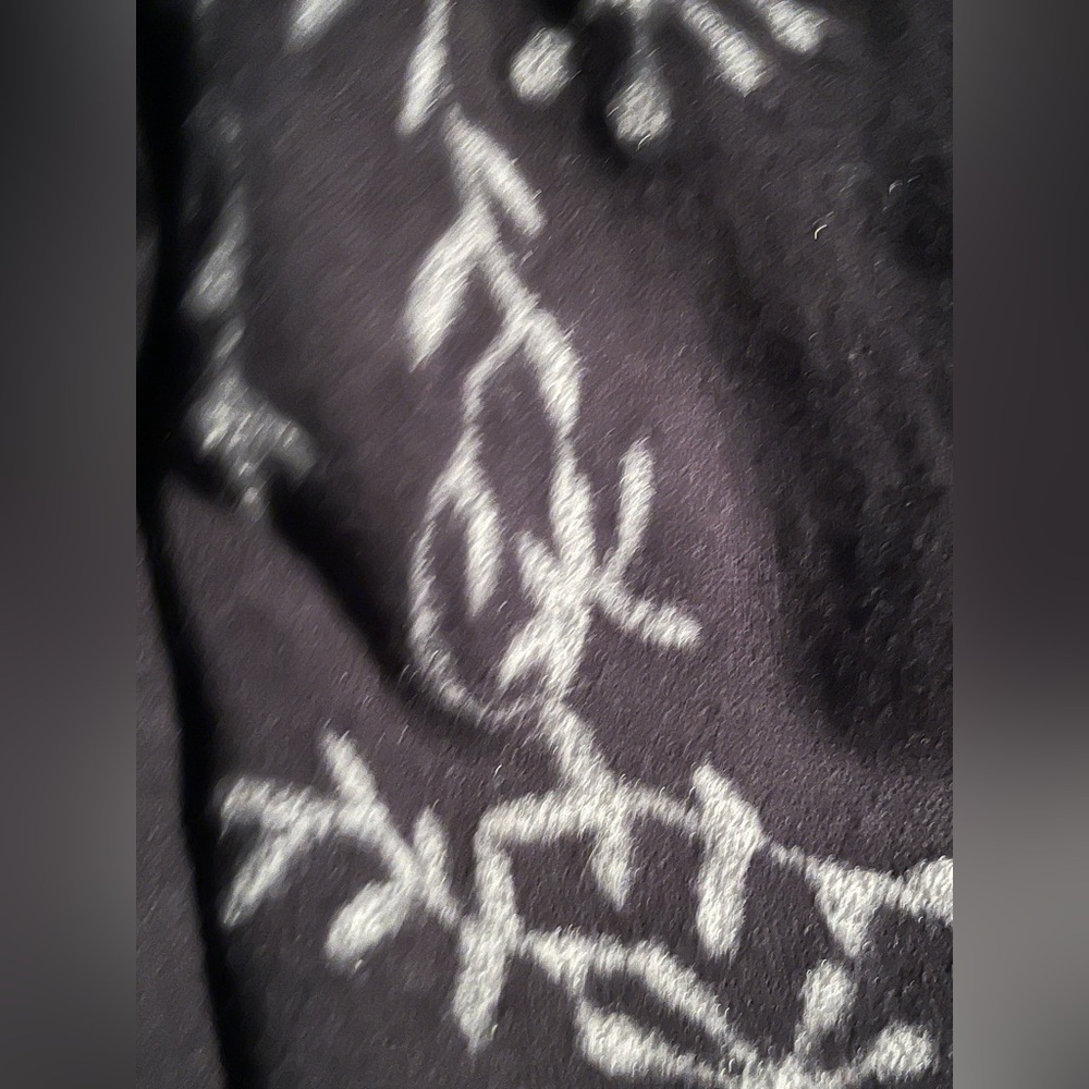 Black Floral J JILL Delight in the Details Open Front Cardigan Sweater Sz Medium